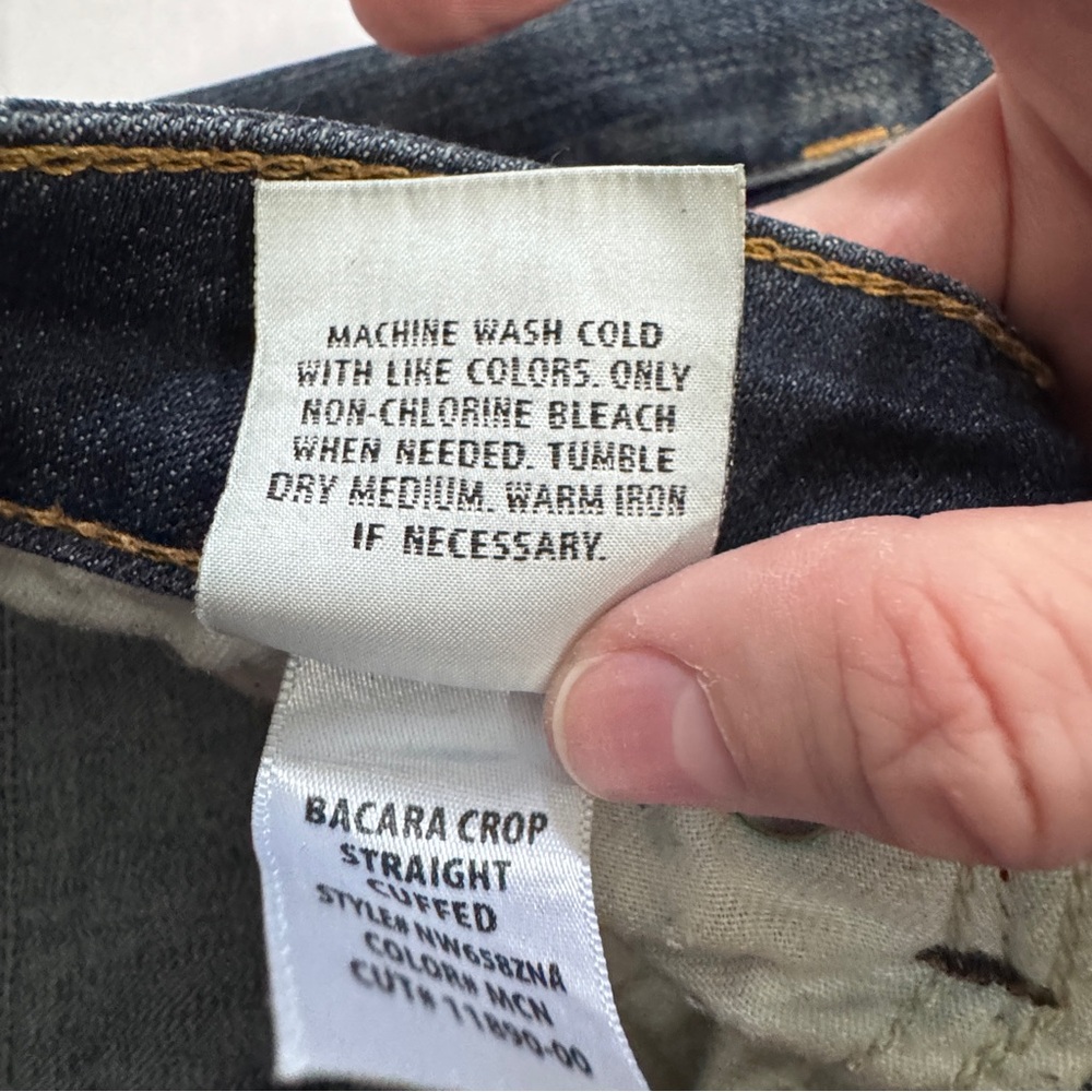 Hudson Women’s Bacara Crop Straight Cuffed Jeans Classic Blue Denim - Size 27 - Picture 8 of 11